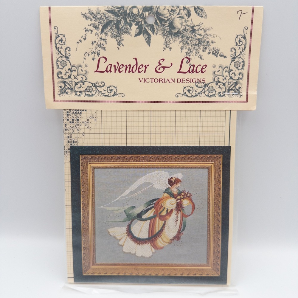Vintage Lavender & Lace Angel of Autumn NIP Cross Stitch Pattern L&L 30